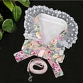 thumbnail image 2 of Dog Bowknot Harness Set Cute Kitten Harness And Leash Set For Small Medium Dogs Cat Chihuahua Lace Print Fashion Party Vest Pink S, 2 of 4