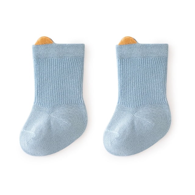 HAiming Baby's Cotton Cute Socks Soft Ribbed Comfy Breathable Solid Color Trendy Clothes for Boy Girl