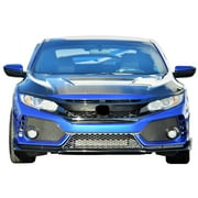 Ikon Motorsports Front Bumper Cover Fits 16-21 Honda Civic Type-R Unpainted Black PP