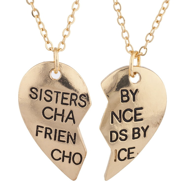 Sisters by chance friends cheap by choice necklace