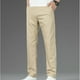 thumbnail image 1 of Pantalones largos de hombre con cremallera, rectos, de seda de hielo, elásticos, informales, de negocios, de poliéster, 1 of 7
