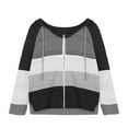 thumbnail image 6 of BLVB Womens Long Sleeve Knit Sweater Zip Up Hoodie Jacket Lightweight Drawstring Color Block Sweatshirt 2025 Fall Clothes, 6 of 7