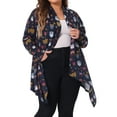 thumbnail image 4 of Agnes Orinda Women's Plus Size Cardigan Flowy Loose Open Front Fall Winter Knit Sweater 1X Navy Blue, 4 of 6