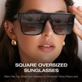 thumbnail image 6 of Fozono Oversized Flat Top Shield Sunglasses, Unisex One Piece UV Protection, 6 of 6