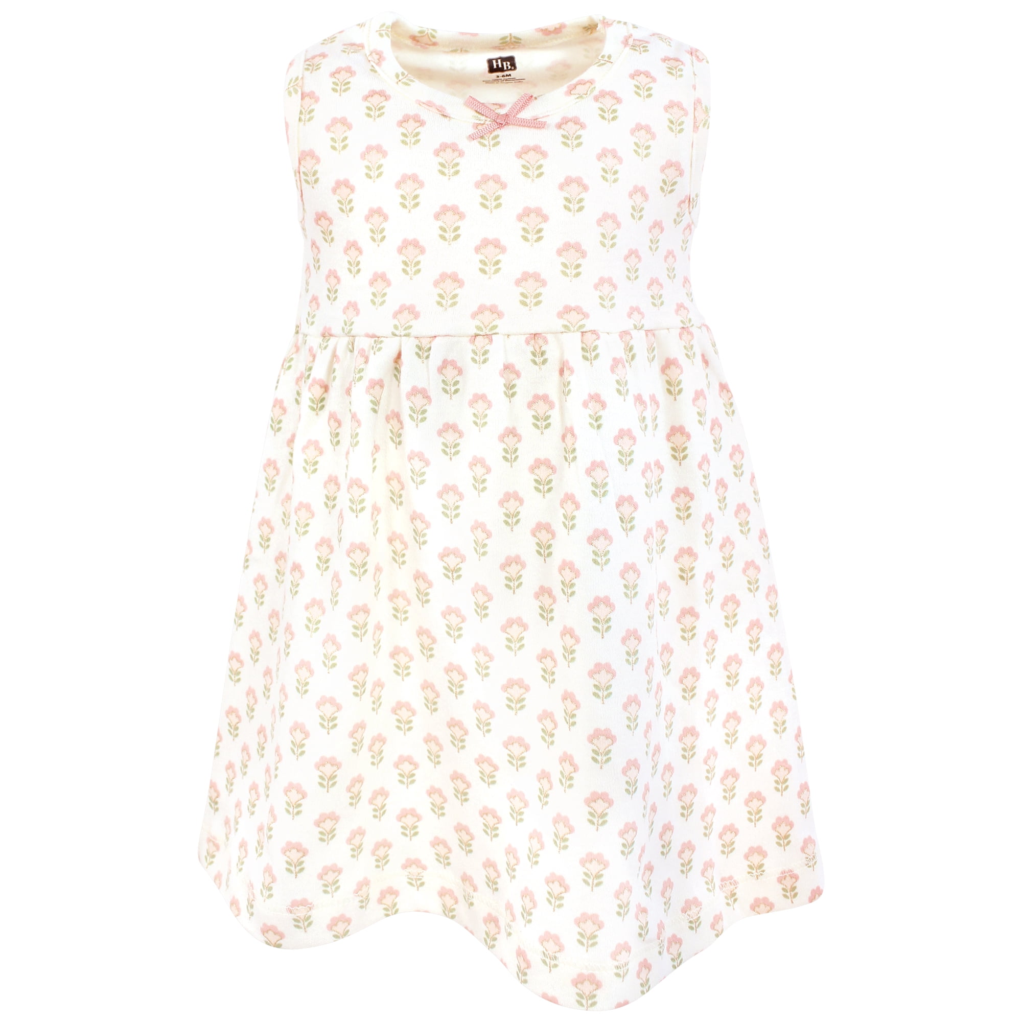 Hudson Baby Infant and Toddler Girls Cotton Dress and Cardigan Set, Soft Ditsy Floral, 9-12 Months