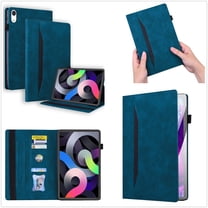 Case for iPad 10th Generation 10.9 Inch 2022, TECH CIRCLE Slim Premium PU Leather Folding Multi-Angle Stand Cover with Front Pocket & Pencil Holder Cover for Apple iPad 10.9 Inch 2022, Blue