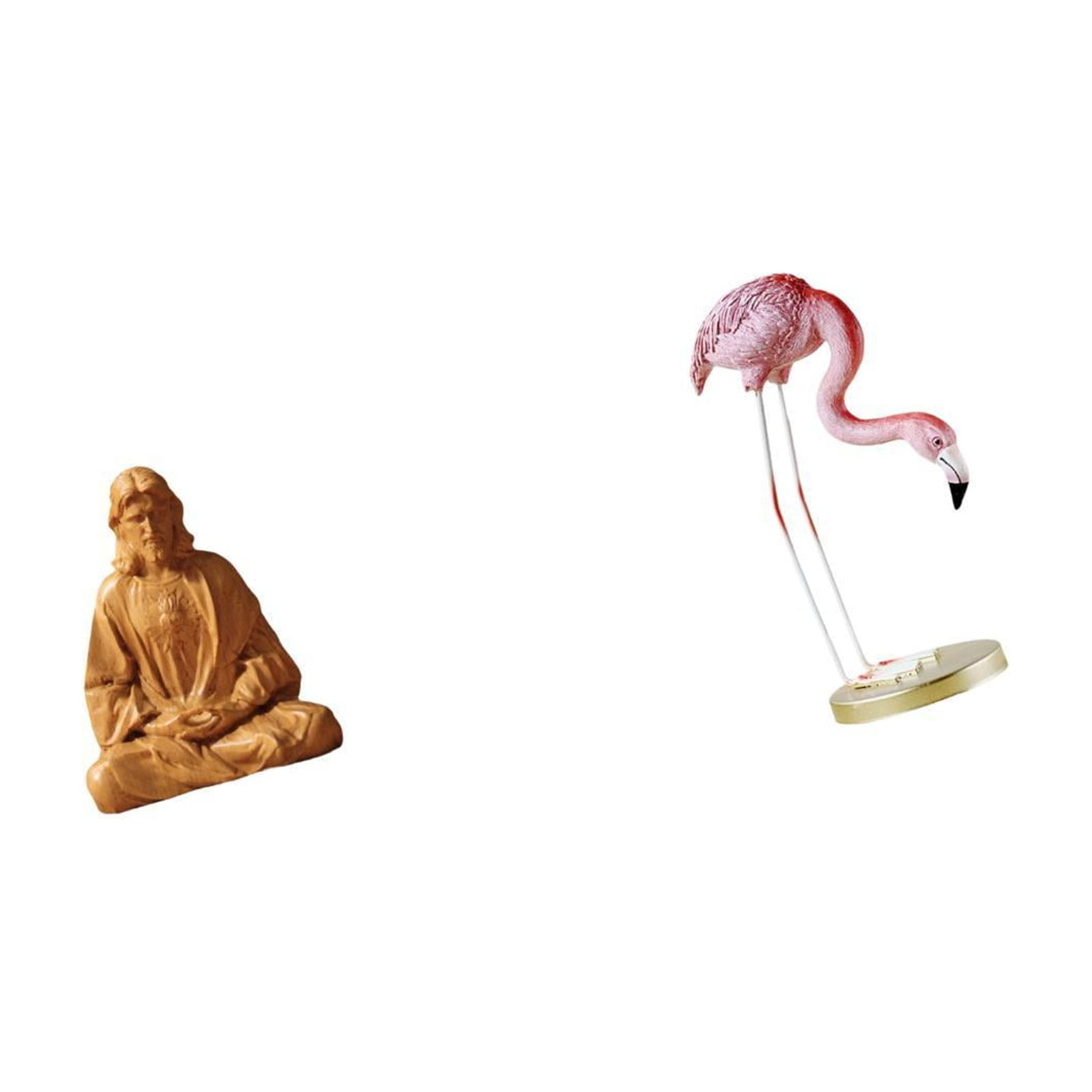 Heart of Jesus Statue Flamingo Resin Sculpture Catholic Figurine Artwork Modern Art for Home Garden Office