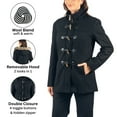 thumbnail image 4 of Alpine Swiss Duffy Womens Wool Blend Toggle Coat Removable Faux Fur Hood Classic Duffle Overcoat Warm Winter Jacket BLK 2XL, 4 of 8