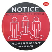 5pcs / Bag Store Hospital Distance Warning Floor Sticker Safety Distance Sign Decal Round#1