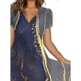 thumbnail image 3 of Gvmfive Women Boho Floral Print Short Sleeve Swing Dress Summer Party Beach Casual Midi Dress, 3 of 5