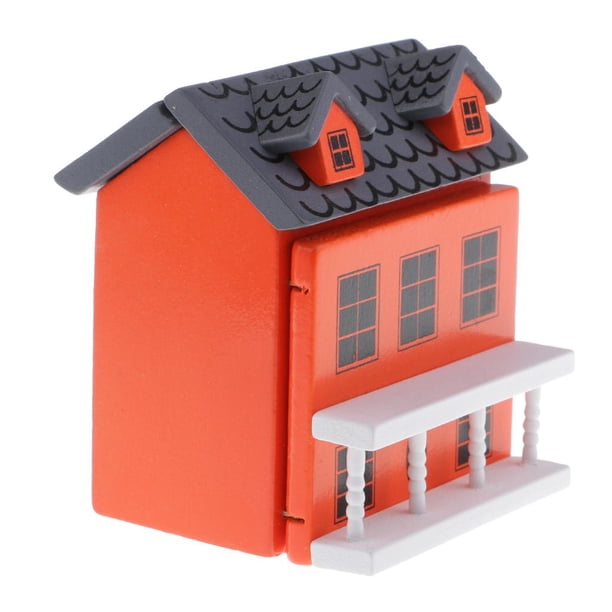 Casa De En Miniatura Modelo 1:12 Dollhouse Garden Hut Muebles De Juguete naranja Hugo Dollhouse Villa House