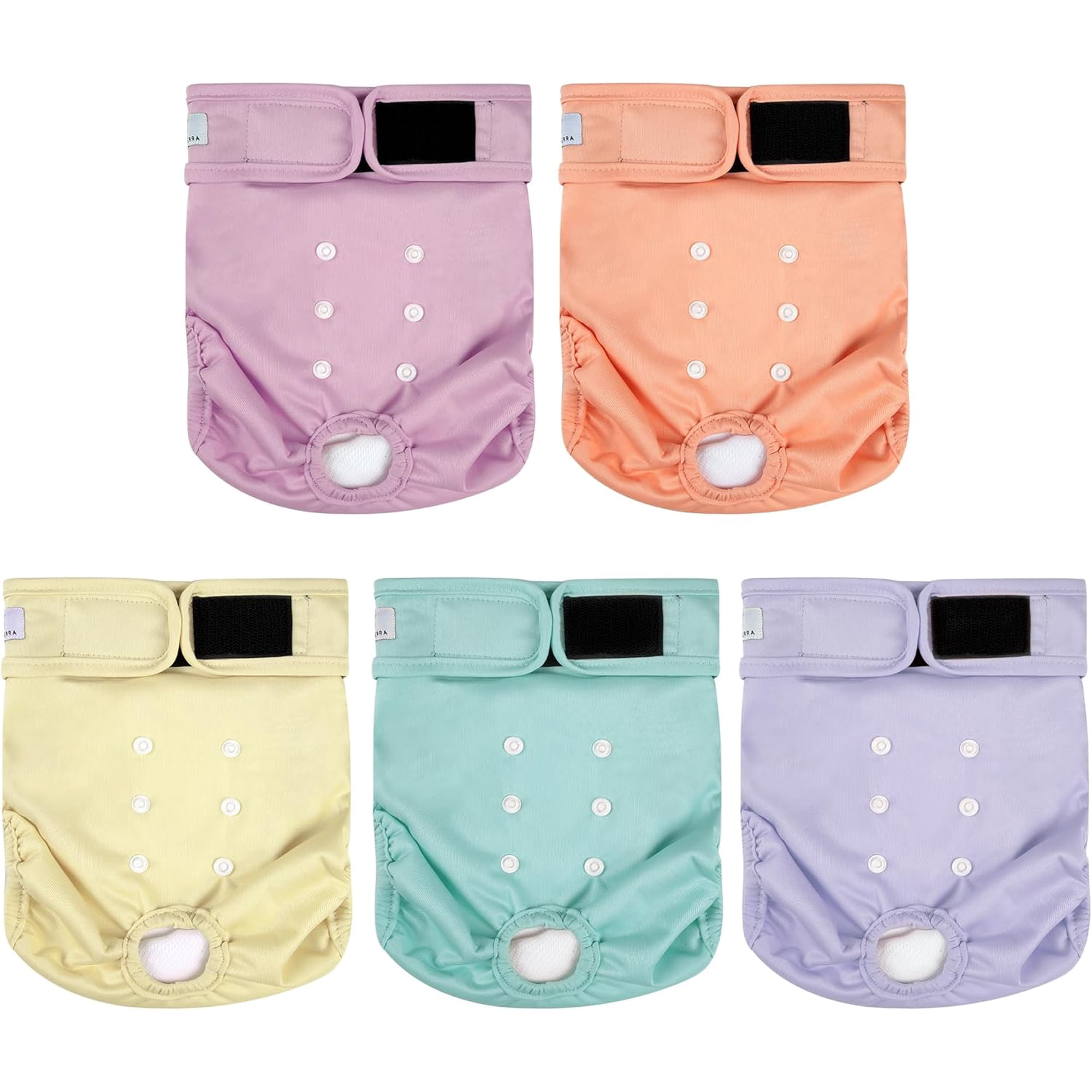 5 Pack Washable Female Dog Diapers Reusable Diaper for Doggie Highly Absorbent Dog Diaper Adjustable Leakproof Puppy Diapers Skirt for Heat Incontinence Period Doggy Nappies