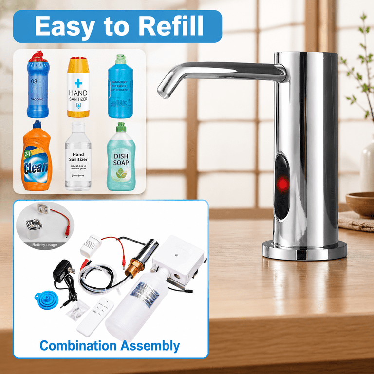 Automatic Touchless Soap Dispenser, Electroplated-liquid, Built-In Sink ...