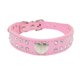 thumbnail image 1 of Collar de perro de cristal ajustable con diamantes de imitación, collar para mascotas con tachuelas de corazón, collar de perro de cuero de PU para perros pequeños y medianos, tamaño S (pequeño), 1 of 5