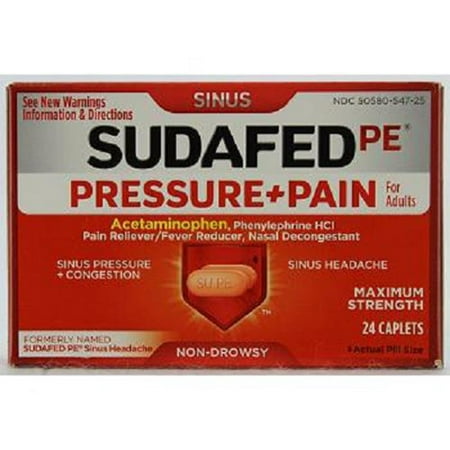 Product Of Sudafed Pe, Pressure+Pain, Count 1 - Medicine Cold/Sinus/Allergy / Grab Varieties &