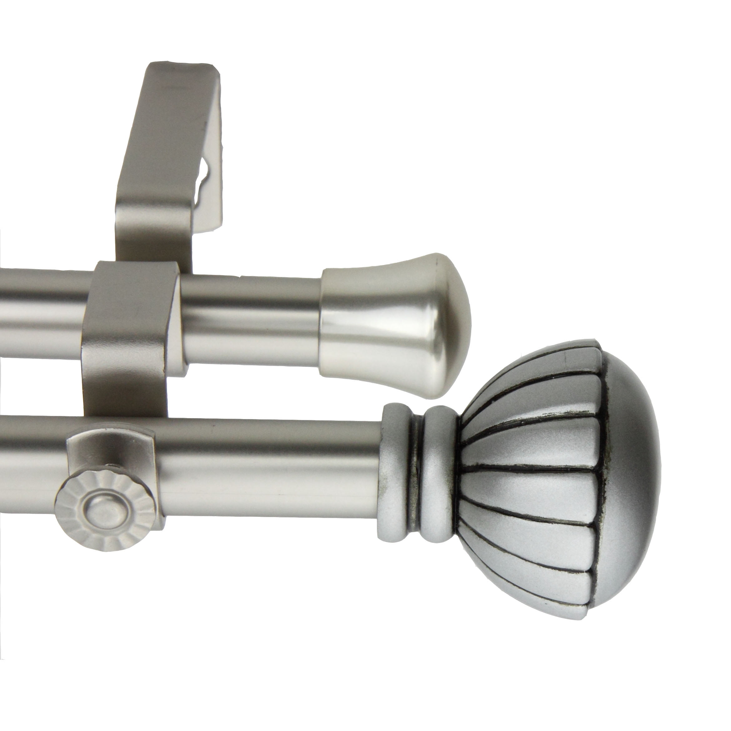Goblet Double 13/16 inch dia. Curtain Rod 66-120" - Satin Nickel