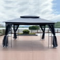thumbnail image 1 of UWR-Nite 13’x10’ Square Gazebo Canopy Tent with Frame and Fabric, Patio Outdoor Canopy Tent, Waterproof Outdoor Tents for Backyard Double Roof Vented Gazebo Canopy Tent For Party, 1 of 5