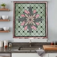 thumbnail image 4 of Farmhouse Flowers Sheer Curtains 84 Inches Long, Ethnic Retro Abstract Pattern Lattice Light Filering Curtains, Breathable Simi Curtain Privacy Drapes for Living Room Bedroom Window Treatment, 4 of 9
