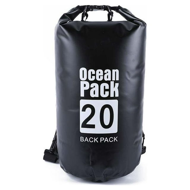 Waterproof Bags Multifunctional Outdoor Backpack Large-Capacity Equipment Foldable Kayak Rafting Bag Pool Beach Sports Black 30L Shoulders