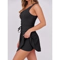 thumbnail image 3 of Vestido de tenis Caracilia para mujer, con pantalones cortos, talla pequeña, negro, 3 of 8