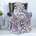 thumbnail image 4 of Abstract Soft Flannel Fleece Blanket, Funky Asymmetrical Composition with Monochrome Bulky Curves and Bulges Retro Style, Cozy Plush for Indoor and Outdoor Use, 50" x 60", Multicolor, by Ambesonne, 4 of 5