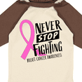 thumbnail image 4 of Inktastic Never Stop Fighting Breast Cancer Awareness Boys or Girls Long Sleeve Baby Bodysuit, 4 of 5