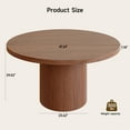 thumbnail image 3 of Onbrill 47 inch Round Dining Table for 4-6, Circle Kitchen Table with Wood Strip Base, Modern Farmhouse Dinner Tables for Kitchen, Living Room (Walnut), 3 of 9
