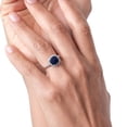 thumbnail image 5 of Gem Stone King 3.07 Ct Cushion Blue Sapphire White Diamond 10K White Gold Ring, 5 of 7