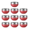 thumbnail image 1 of Bewildely Cuenco térmico antioxidante de acero inoxidable, 10 Uds., recipiente para comida, ensalada instantánea, fideos, organizador de agua Cocina y Comedor Rojo 11.5 cm (85g), 1 of 6