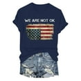 thumbnail image 6 of ORT 4th of July Shirts Women American Flag T Shirts American Flag T-Shirts Tops Crewneck Summer T-Shirt(Navy,S), 6 of 6