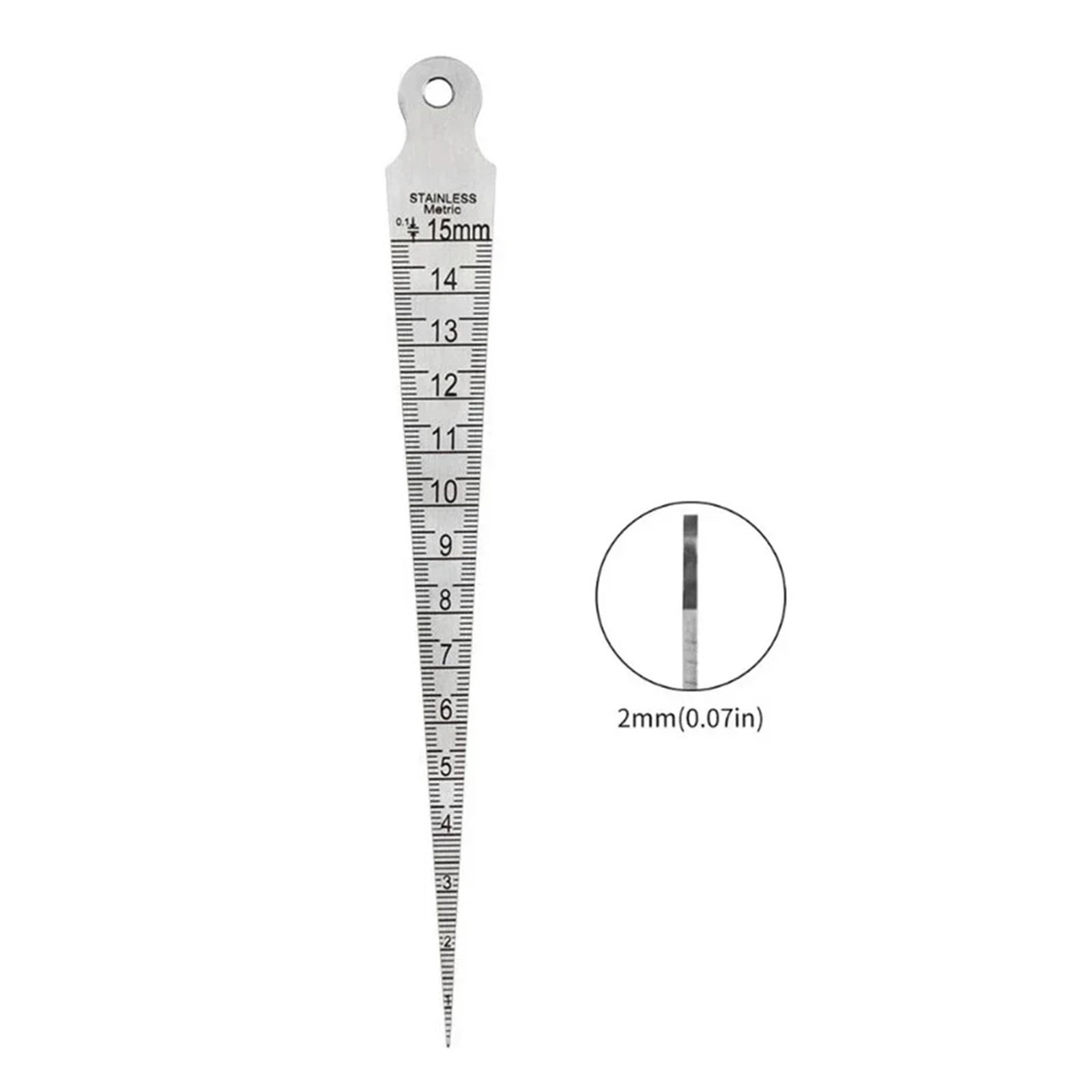 1Pcs Taper Gauge Feeler 1-15mm Stainless Steel Gap Hole Measuring Tool Double Side Wedge Aperture Scale ,Easy Identification