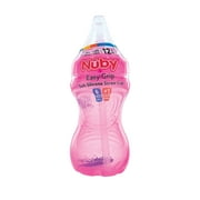 Nuby Easy Grip Soft Straw Sippy Cup, 10 fl oz, Pink
