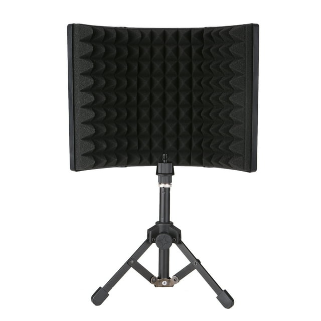 Microphone Isolation Screen with High-Density Absorbing Sponge 3-Panel Foldable Windshield Mini Wind Screen Board Sound Insulation Cover for Recording Studio Sound Absorbing Recording Equipment with
