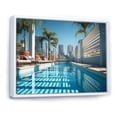 thumbnail image 2 of Designart "Skyscraper Shadows in Turquoise Miami" Cityscapes Floater Framed Canvas Print, 2 of 7