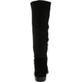 thumbnail image 3 of Sam Edelman Clive Black Suede Squared Toe Stacked Heel Knee High Fashion Boots (Black Suede, 10.5), 3 of 6