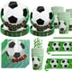 thumbnail image 2 of Tema de fútbol verde, suministros para fiestas deportivas, cubierta de mesa, tazas, platos, decoraciones para Baby Shower, feliz cumpleaños, envío gratis, 2 of 4