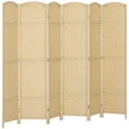 thumbnail image 2 of HOMCOM Room Divider, 6 Panel Folding Privacy Screen, 5.6' Tall Freestanding Partition for Home Office, Bedroom, Beige, 2 of 9