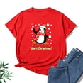 thumbnail image 2 of asdoklhq Christmas Clearance Clothing Under $5.00,Women Casual Short Sleeve Loose Animal Print Summer Shirts Tops, 2 of 3
