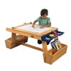 KidKraft Wooden Art Table with Drying Rack & Storage Bins, Natural