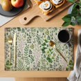 thumbnail image 2 of Green Leaves Placemats Set of 4, Elegant Pastoral Summer Botanical Vintage Placemats for Dining Table, Place Mats for Kitchen Tabletop, Waterproof Wipeable Dining Table Mats Set, 2 of 9