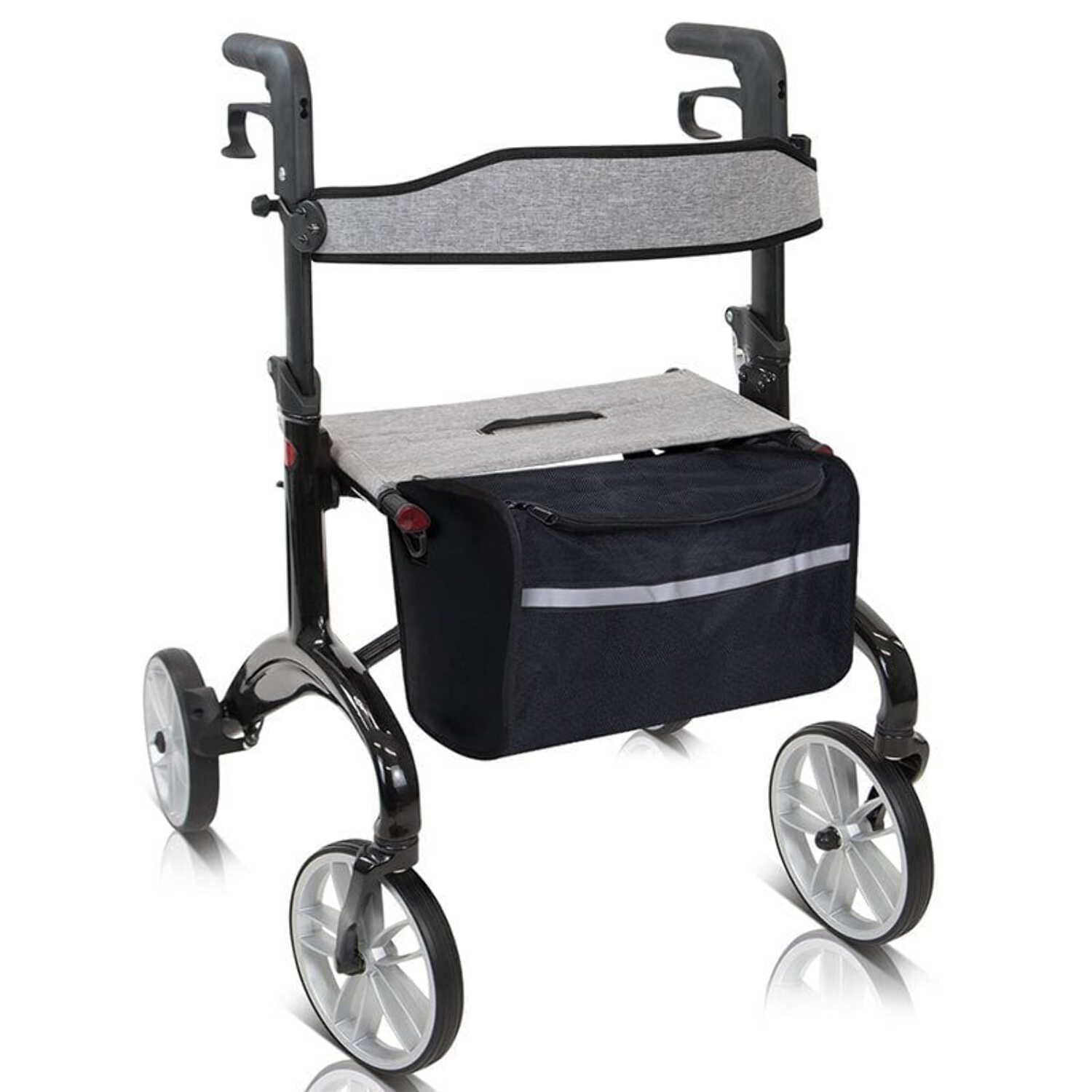 Vive Ultra-Lightweight Carbon Fiber Rollator Walker with Seat – Foldable, Height-Adjustable & Easy-to-Maneuver Mobility Aid for Seniors & Adults