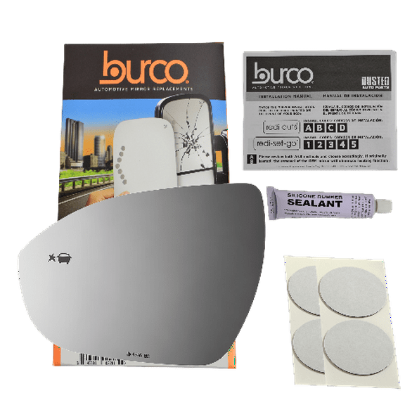 4676BC Driver Side Replacement Mirror Glass w/Blind Spot w/Cross Paths Compatible with 2017-2019 Chevy Bolt EV