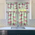 thumbnail image 3 of Kitchen Curtains 36 Inch Short - 3 Panel Set Watermelon Print, Rod Pocket Window Curtains 100% Polyester, Tropical Fruit Valance for Farmhouse, Cafe, Living Room, Bedroom, Easy Wash, 3 of 6