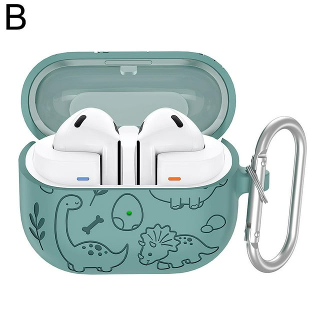 YaoHuan Cute Dinosaur Silicone Case for Galaxy Buds 3/3 Pro, Shockproof Protective Cover, 3D Cartoon Design, Gift