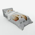 thumbnail image 3 of Ambesonne Easter Bedding Set 4 Pcs, Funny Doodle Style Eggs, Queen, Tan Dark Coral Black, 3 of 3