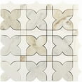 thumbnail image 2 of Serena 12x12 White Gray Gold Dolomite, Carrara Marble Mosaic Clover Wall and Floor Tile (4.51 sq ft/case) - 5 Pack, 2 of 2