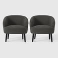 thumbnail image 3 of WestinTrends Alexandria 29" Wide Mid Century Modern Club Barrel Accent Armchair, Set of Two, Charcoal Gray, 3 of 8