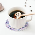 thumbnail image 5 of KLL Drink Coasters Set Round Shape of 4,PU Leather Absorbent Coasters Set Decorative Coffee Cup Coasters Housewarming Gift for Home Decor-white Skull crystal flower, 5 of 5