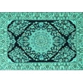 thumbnail image 1 of Ahgly Company Indoor Rectangle Medallion Turquoise Blue Traditional Area Rugs, 8' x 12', 1 of 4