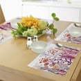 thumbnail image 4 of Ambesonne Flower Place Mats Set of 4, Pink Florals Leaves Buds, Standard Size, Pale Pink Orange, 4 of 6